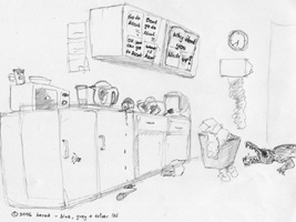 kitchen - pencil sketch